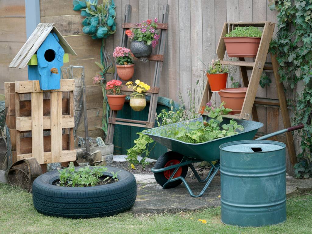 Idées pour recycler des objets en éléments de décoration pour le jardin