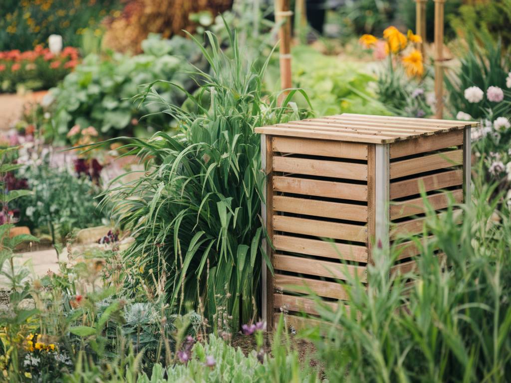 Intégrer un compost discrètement au jardin grâce à des solutions design